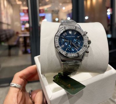 Audemars Piguet replica swiss movement Lady 37mm Blue Dial Japan Quartz Movement Watch